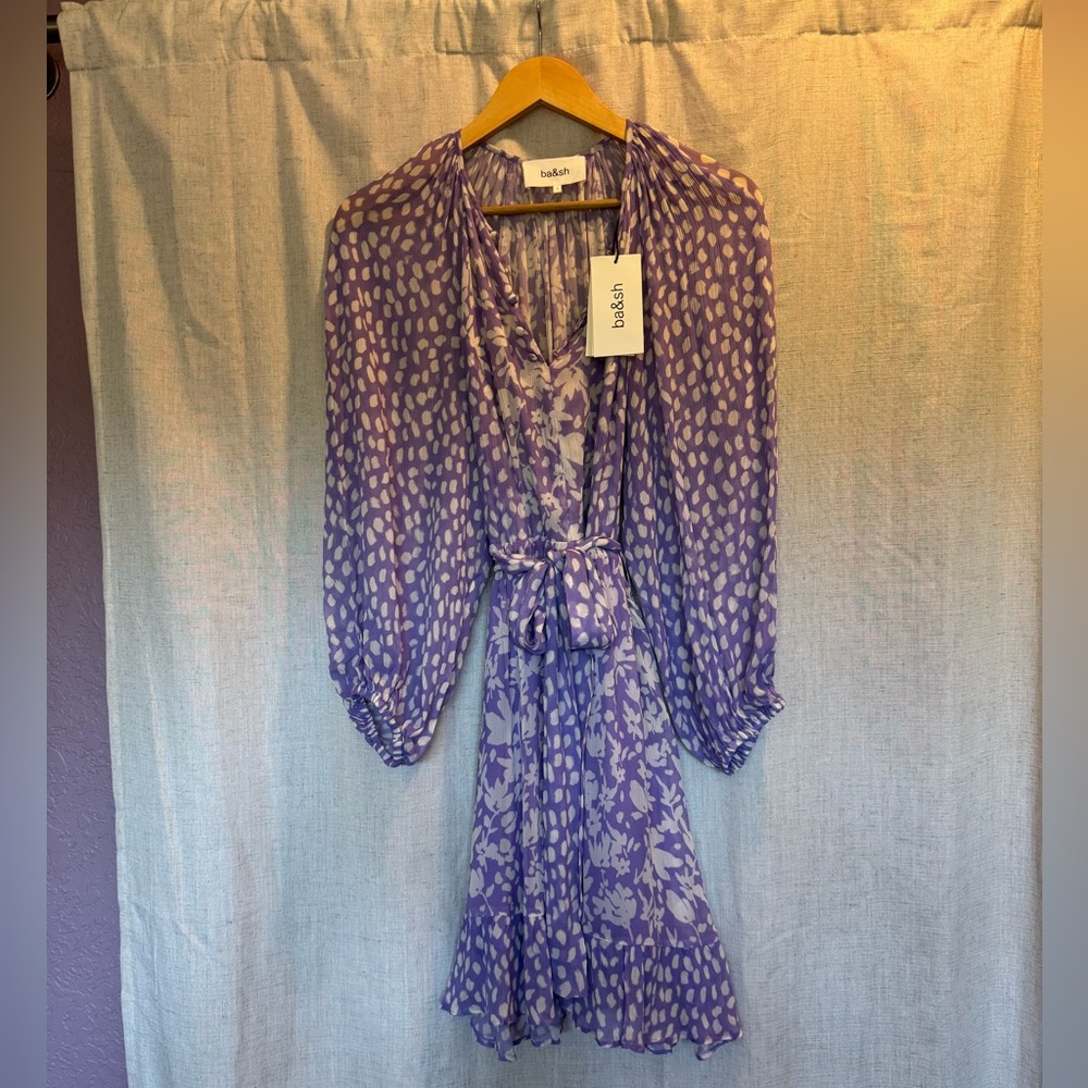 ba&sh Violet Patterned Long Sleeve Dress